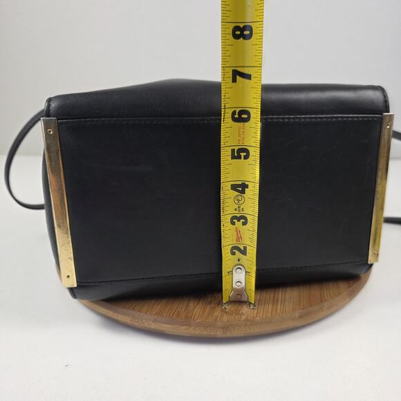 Michael Michael Kors Satchel Womens Black Leather Gold Hardware Crossbody Bag - Picture 11 of 16